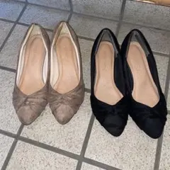 お値下げ！ヒール低め　パンプス2足セット　ベージュ　ブラック