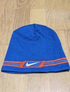 Y2K Nike 青 ストライプ ニット帽 ONE SIZE