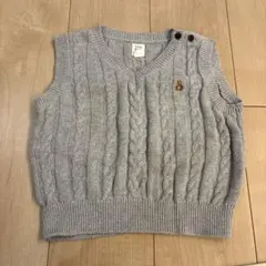 baby GAP ケーブルニット ベビーベスト 18-24m グレー