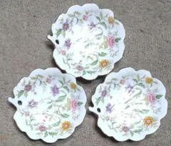 Yodel Valley（ヨーデルバレー）花柄葉っぱ型小皿 3枚セット
