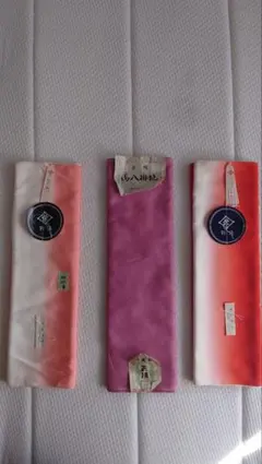 正絹 着物反物 オレンジとホワイト