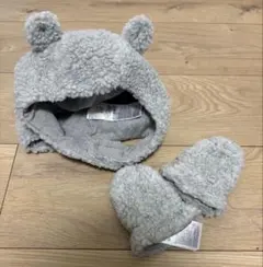 ★Baby GAP★ グレー耳付き帽子 & ミトンセット 12〜18ヶ月