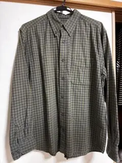 90s 古着 EDDIE BAUER　チェックシャツ　ボタンダウン　秋冬用