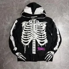 ボーンパーカー　グランジ　スカル　骨　パーカー　ジップパーカー　Y2K VANSON / BONE ZIP UP HOODIE
