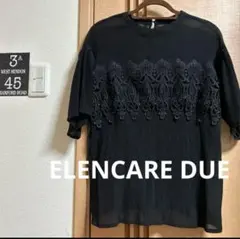 値下げ⭐︎ELENCARE DUE 刺繍入り黒半袖Tシャツのサムネイル