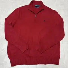 Polo by Ralph Lauren ハーフジップ ポニー 赤 メンズXL