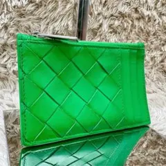 【美品】ボッテガヴェネタ フラグメントケース グリーン イントレチャート メンズ