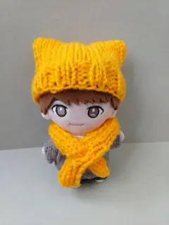 キスマイ ぬいぐるみ 衣装 ニット帽 ネコ耳帽子 オレンジ 10㎝ぬい服