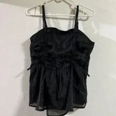ブラックフリルキャミソール