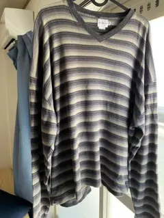 【希少】カルバンクラインジーンズ 90s風 マルチボーダー Vネック Tシャツのサムネイル