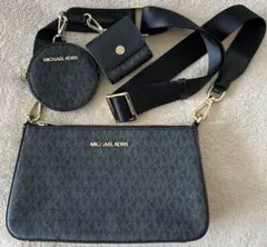 MICHAEL KORS マイケルコース MK柄 ショルダーバッグ　黒