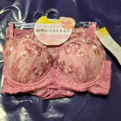 ピンク 花柄刺繍 ブラジャーショーツセット E65/M
