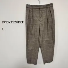 BODY DESSERT チェック柄パンツ Lスラックスゆったりc430⑥