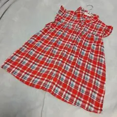 repipi armario　赤チェックブラウス