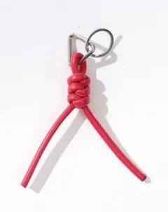 レザー製結び目デザインキーホルダー【赤】