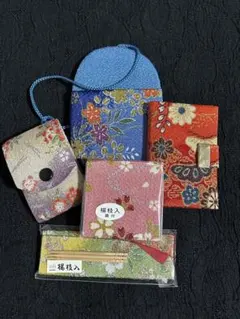 和風花柄小物セット　爪楊枝入れ　カードケース　新品、未使用品