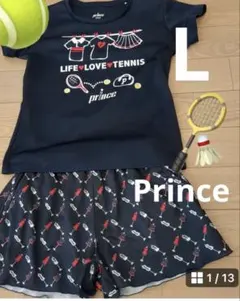 【Prince】紺色テニスウェア⇒セットアップL