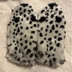 ヒョウ柄ファー ミトン手袋