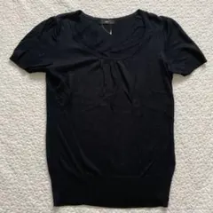【新品タグ付 】INED イネド 半袖ニット 13号 ネイビー　上品　ラメのサムネイル