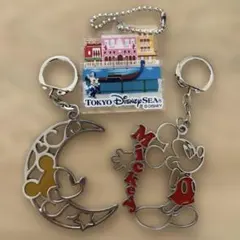 【おまけ付き】ディズニー ミッキー 知恵の輪風キーチェーン2点