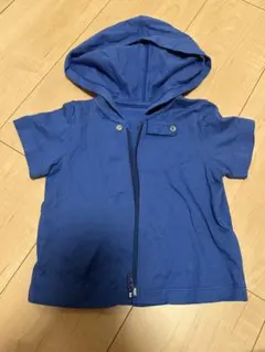 青いフード付きトレーナー 80cm