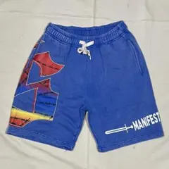 ゴッドスピード MANIFESTED ビッグGロゴ ハーフパンツ ブルー XL