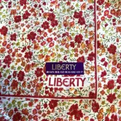 ♡LIBERTY リバティ ハンカチ 可愛い小花柄 レッド系 (大判サイズ)のサムネイル
