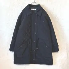 キルティングジャケット ステンカラーコート アウター M 冬 レディース 黒