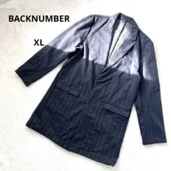 バックナンバー チェスターコート　XL ダークグレー　ストライプ　2つボタンのサムネイル