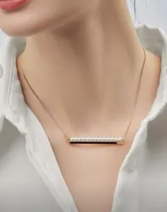 スタイルデリ プチパールのバーネックレス 40cm （ゴールド）