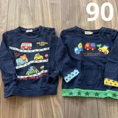 ミキハウス　ホットビスケッツ　男の子　ネイビー　90 トレーナー 長袖