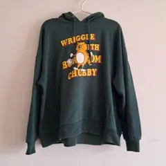 WEGOグラフィック プリント パーカー ダークグリーン