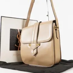 【極美品✨】イヴ・サンローラン 箱・袋付き ショルダーバッグ レザー ベージュ