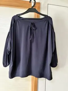 UNITED ARROWS レディース　カットソー　紺　L ５部袖