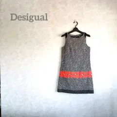 Desigual デシグアル 紅と黒水玉ワンピース 36のサムネイル