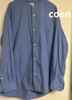 coen バンドカラーシャツ ブルー XL