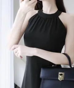 【mily bilet】洗練を極めた大人ワンピパッド付きアメスリタンクワンピース