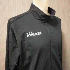 【超美品】ATHLETA ブラック ジップアップウインドブレーカー　L　通気性