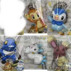 ポケモン　ボールチェーン付フィギュアマスコット　キーホルダー　5点セット