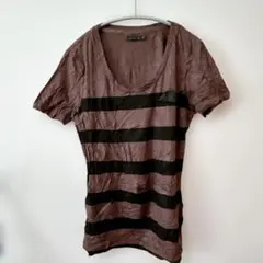 STOCKH LM 半袖Tシャツ【 S 】ボーダーブラウン/ブラック