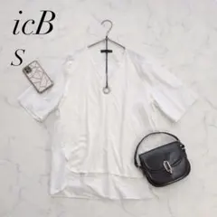 アイシービー/チュニック/五分袖/カットソー/シャツ/Vネック/コットン混❄️のサムネイル