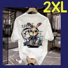 メンズ　Tシャツ　半袖　夏服　トップス　男女兼用　ロゴ　2XL 3L