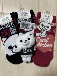 ◼️CECIL McBEE◼️セシルベア　靴下③足セット　マスコット付きのサムネイル