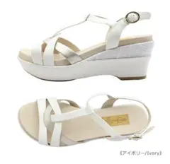 【超美品】あしながおじさん　アイボリー　サンダル　M 23.5のサムネイル