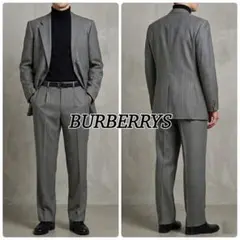 R146 L バーバリー 肩パット入り スーツ上下 グレー系 ブルー メンズ