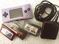Nintendo Game Boy Micro パープル 本体　ソフト3本のサムネイル