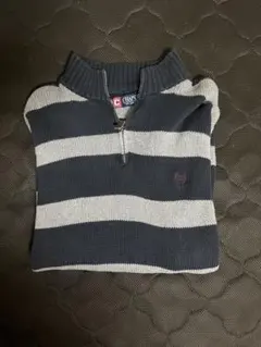 CHAPS ストライプ ハーフジップ セーター
