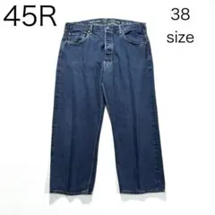 3753【美品】45R ストレートデニム セルビッチ スマイルロゴ インディゴのサムネイル