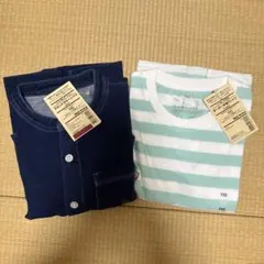 新品！！無印良品長袖シャツ&半袖Tシャツセット110サイズのサムネイル