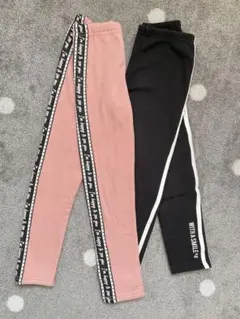 キッズレギンス ピンクと黒 2色セット